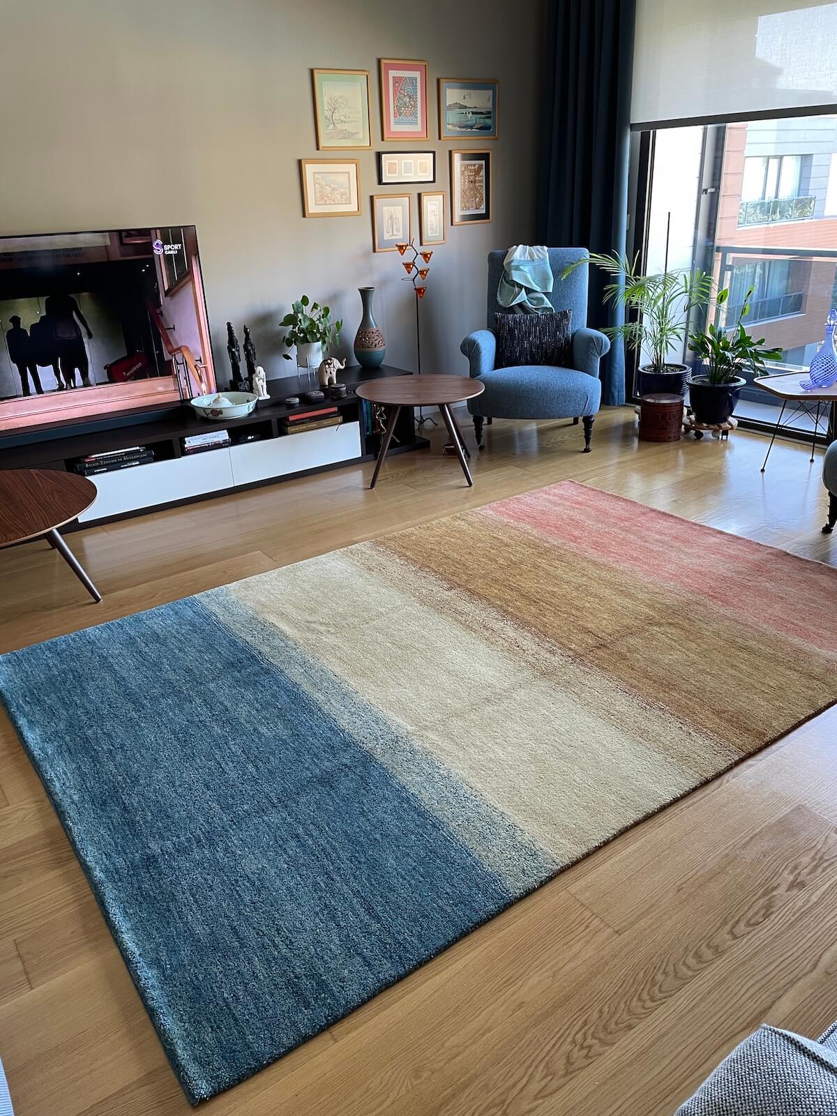 Rainbow Handwoven Rug by Camel Carpet