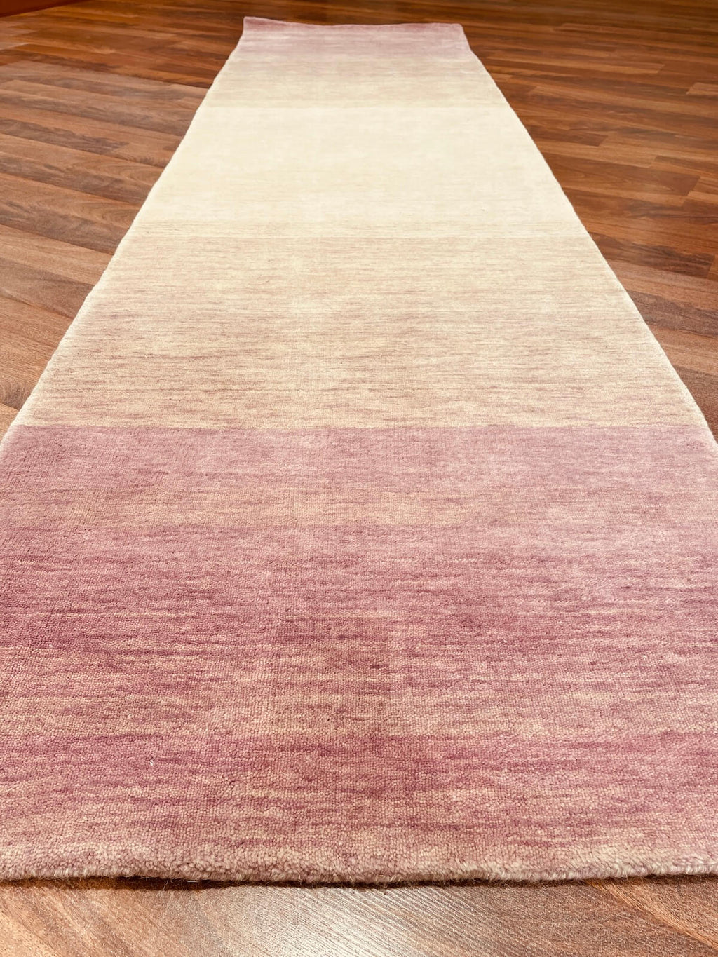 Lori Handwoven Cream Pudra Wool Runner Rug – 80X299 by Camel Carpet