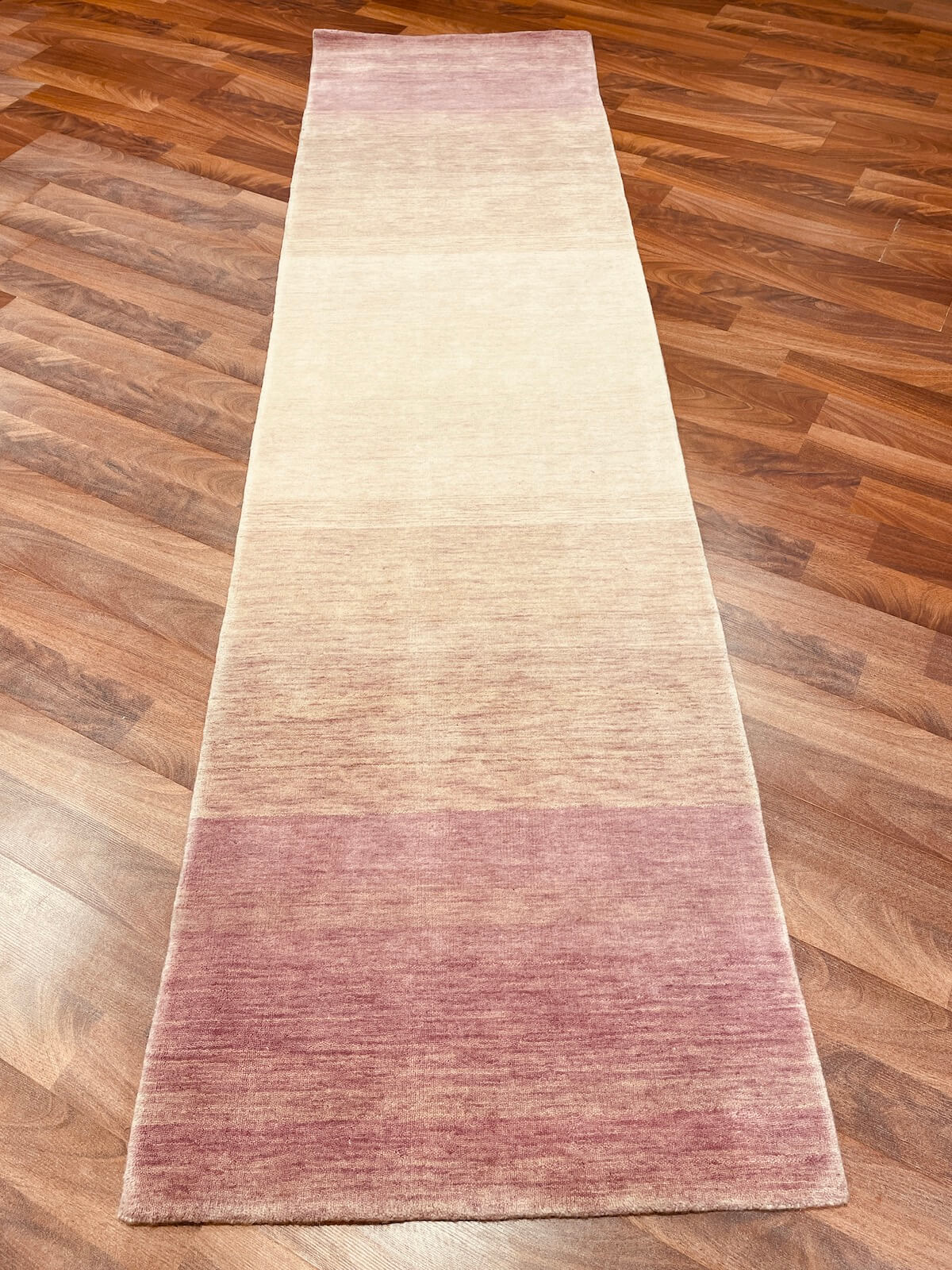 Lori Handwoven Cream Pudra Wool Runner Rug – 80X299 by Camel Carpet