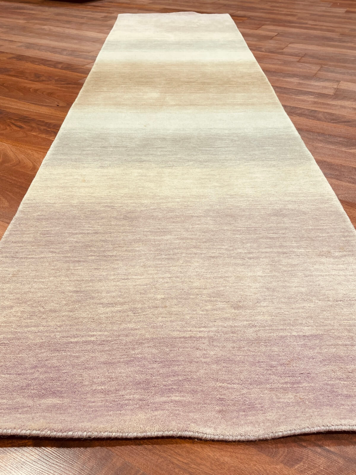Lori Handwoven Cream Pudra Wool Runner Rug – 83X299 by Camel Carpet