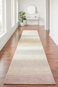 Lori Handwoven Cream Pudra Wool Runner Rug – 83X299 by Camel Carpet