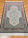 Pure Silk Medallion Handwoven Rug – 078896 by Camel Carpet