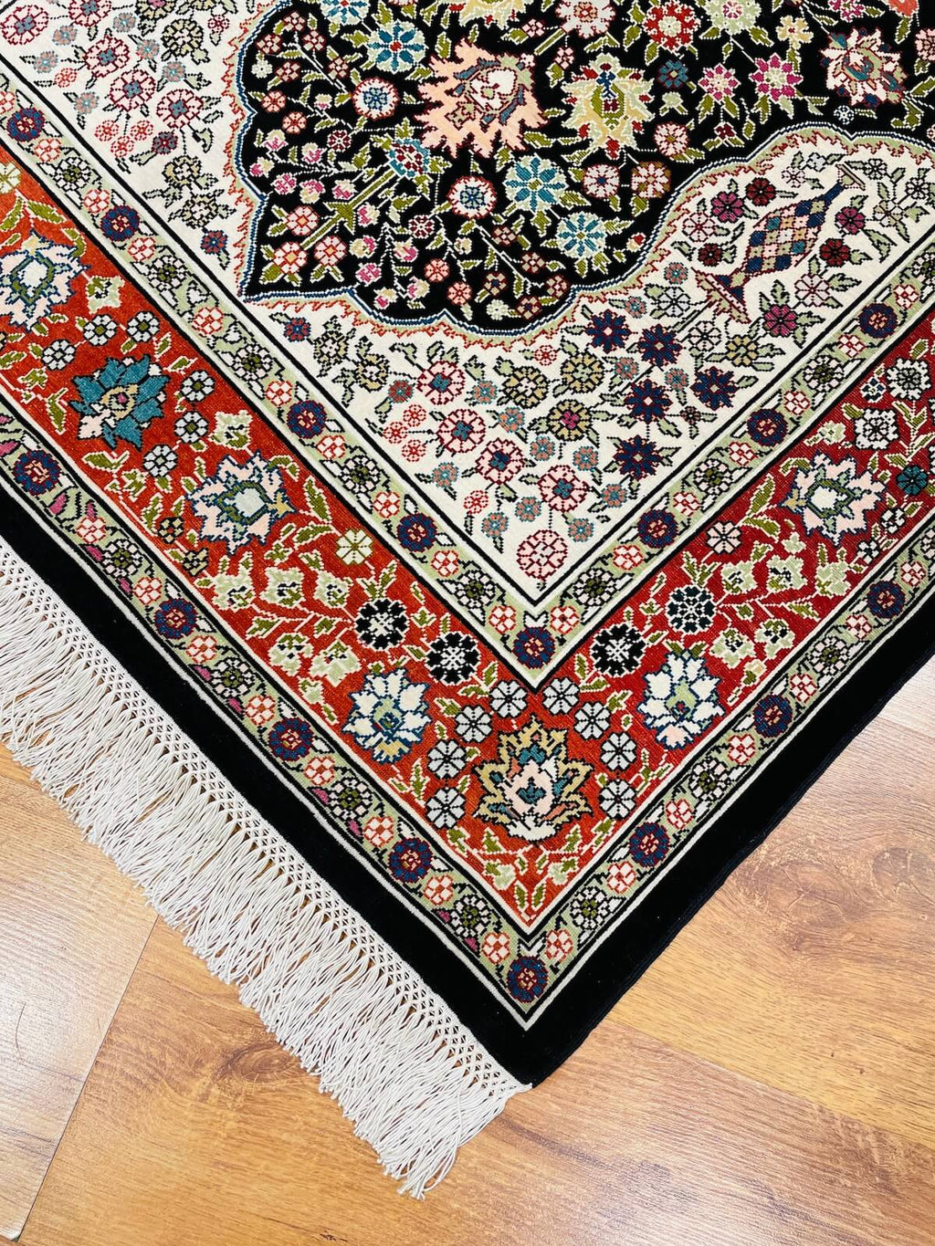 Pure Silk Medallion Handwoven Rug – 078898 by Camel Carpet
