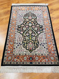 Pure Silk Medallion Handwoven Rug – 078898 by Camel Carpet