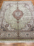 Pure Silk Medallion Handwoven Rug – 077764 by Camel Carpet