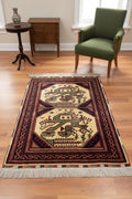 Sahra Dragon Usak Handwoven Rug – 108X142 by Camel Carpet