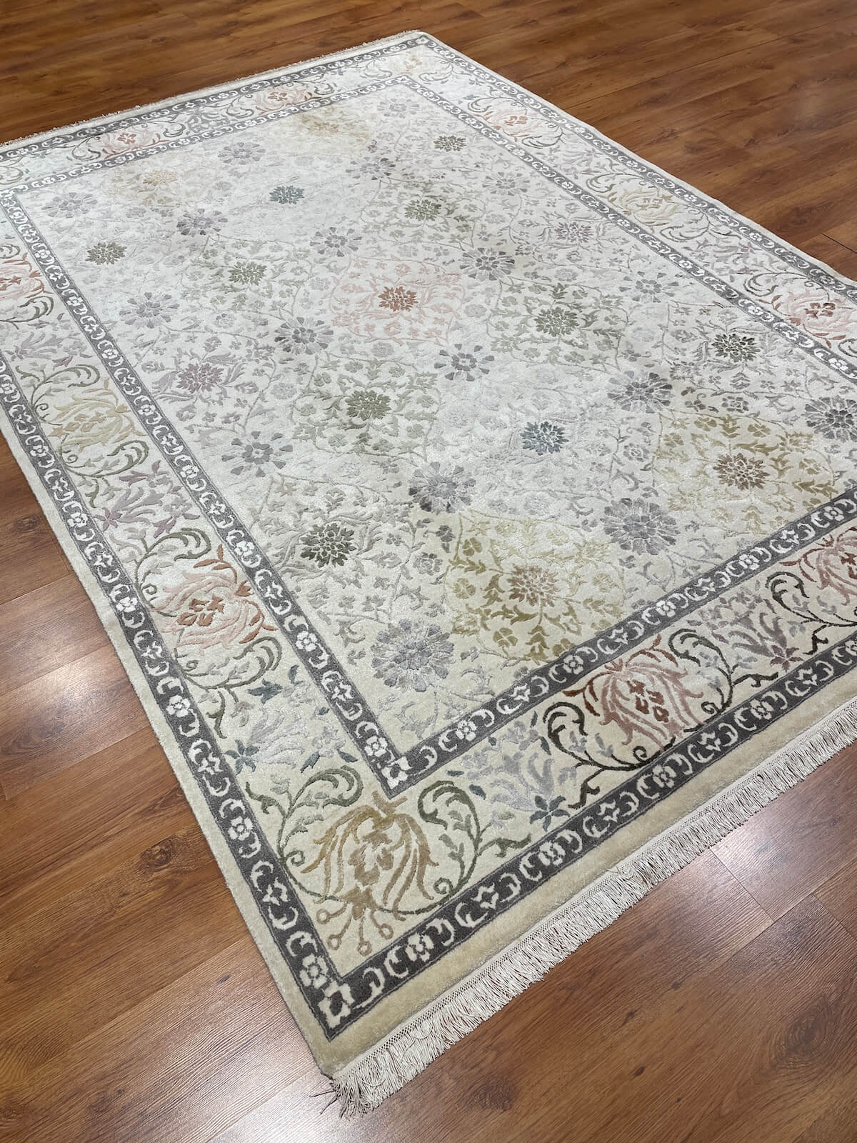 Siraze Silk-Blend Usak Handwoven Rug – 194X275 by Camel Carpet