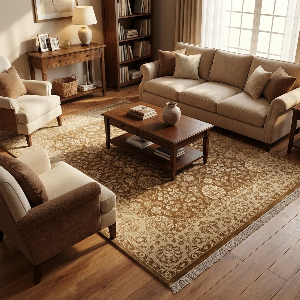 Siraze Silk-Blend Usak Handwoven Rug – 170X240 by Camel Carpet