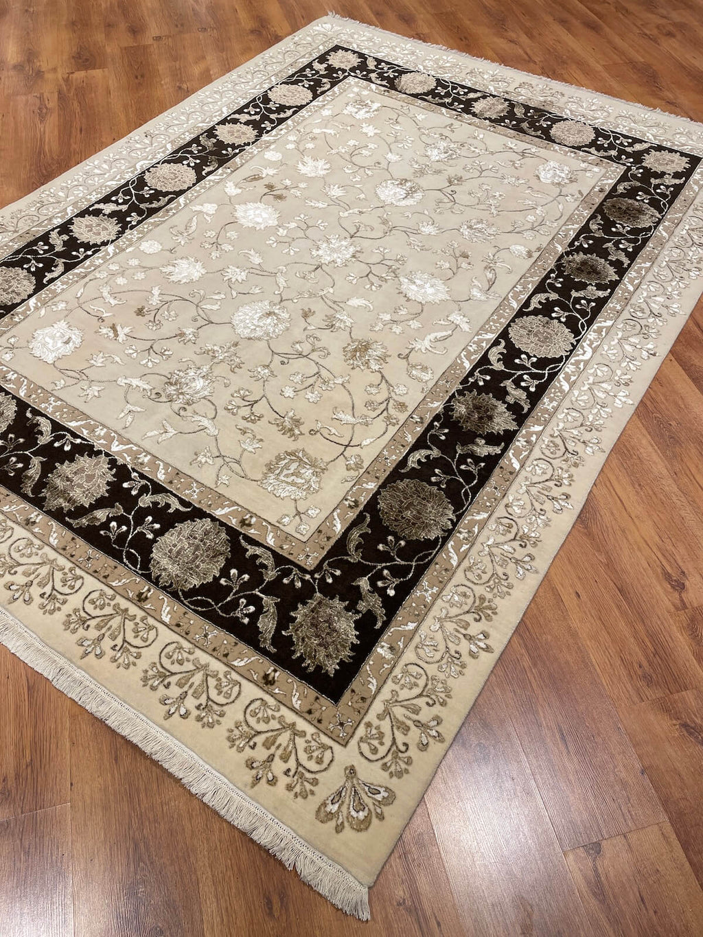 Siraze Silk-Blend Usak Handwoven Rug – 195X268 by Camel Carpet