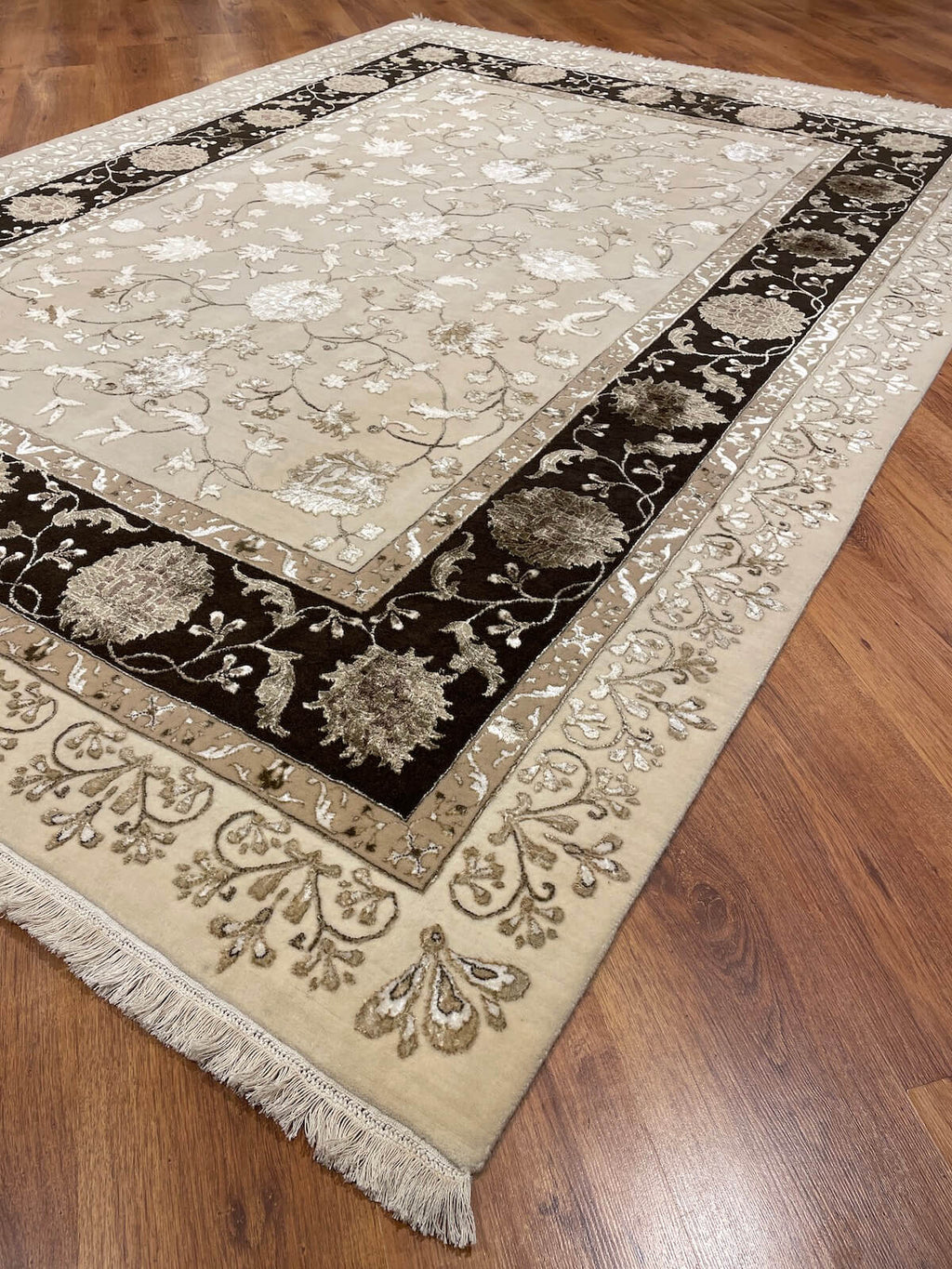 Siraze Silk-Blend Usak Handwoven Rug – 195X268 by Camel Carpet