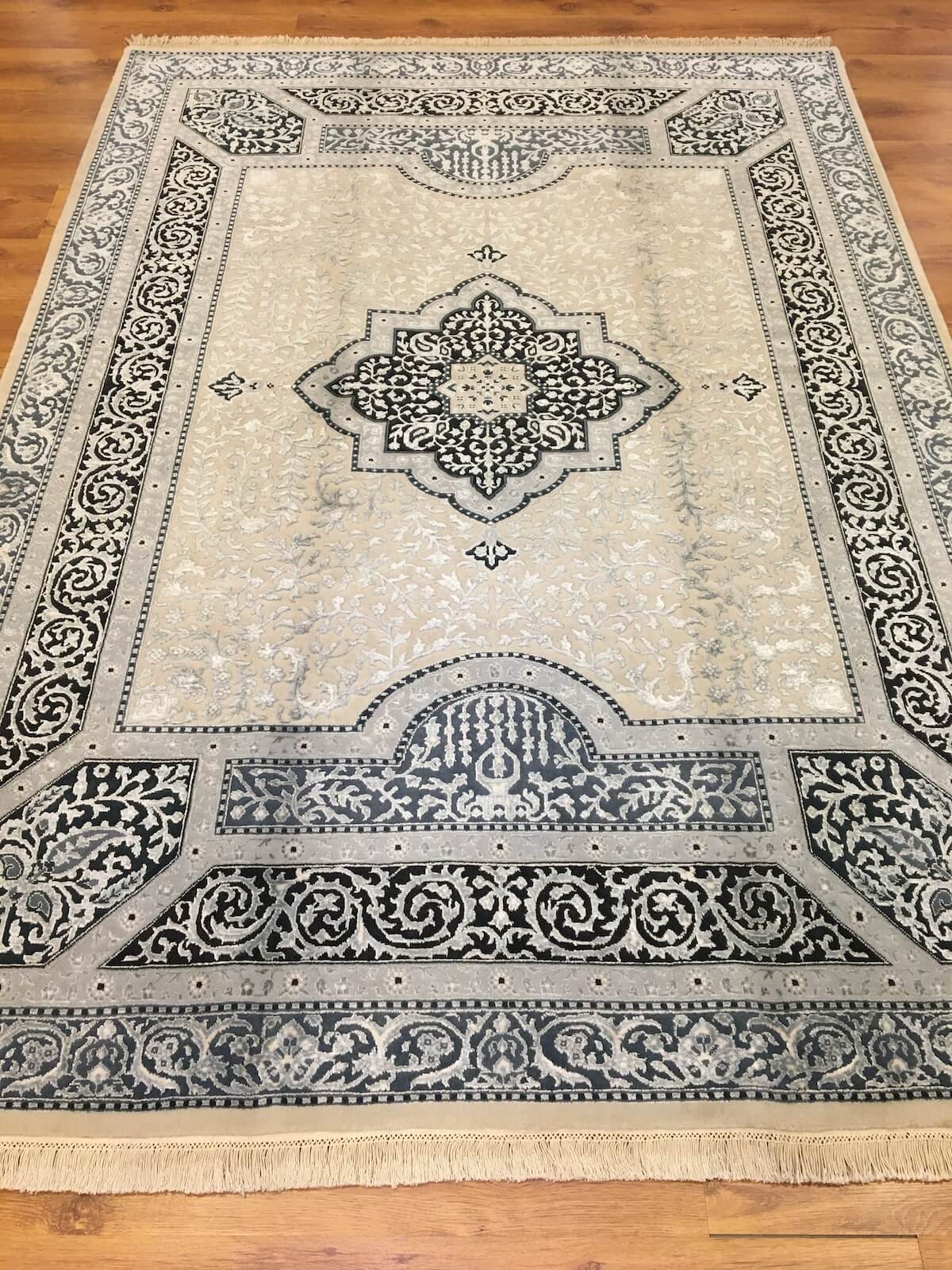 Siraze Silk-Blend Usak Handwoven Rug by Camel Carpet