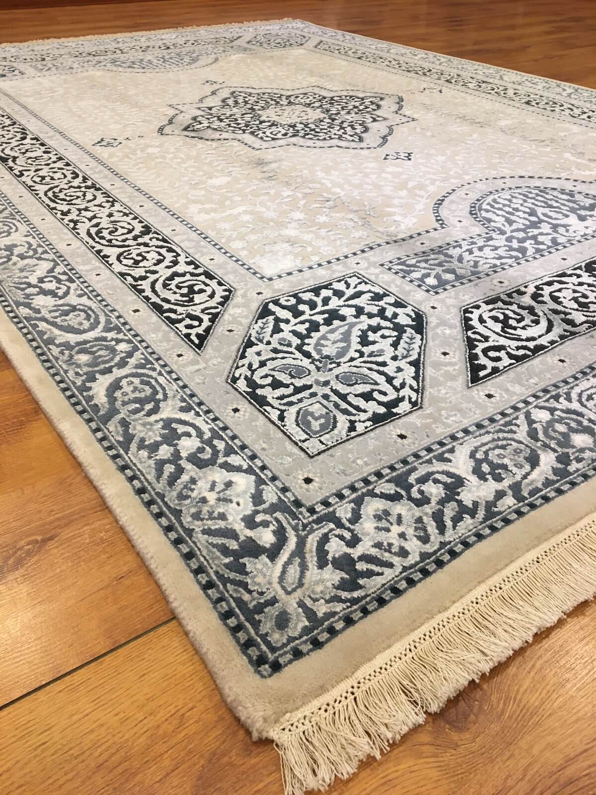 Siraze Silk-Blend Usak Handwoven Rug by Camel Carpet
