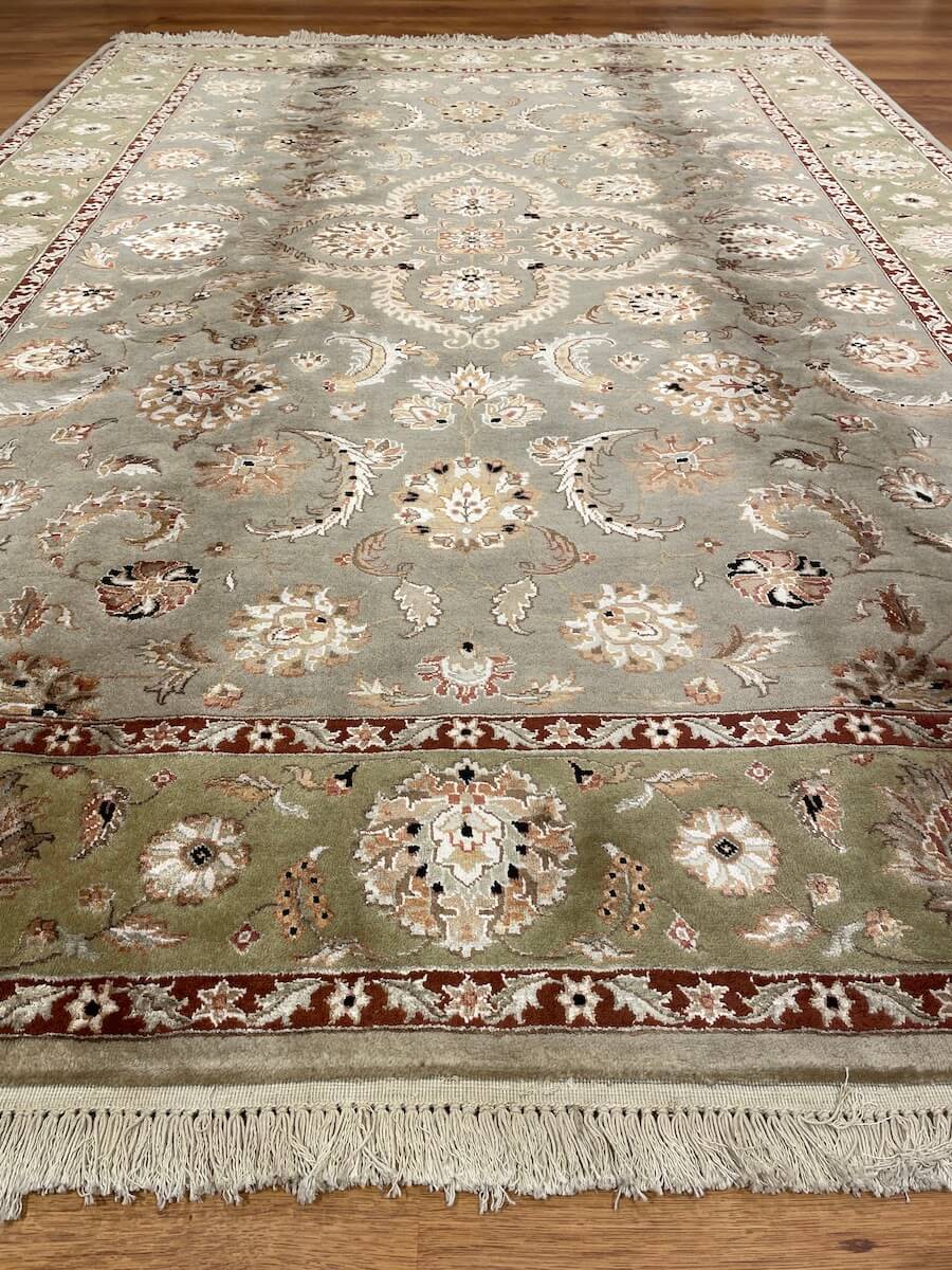 Siraze Silk-Blend Usak Handwoven Rug – 035777 by Camel Carpet