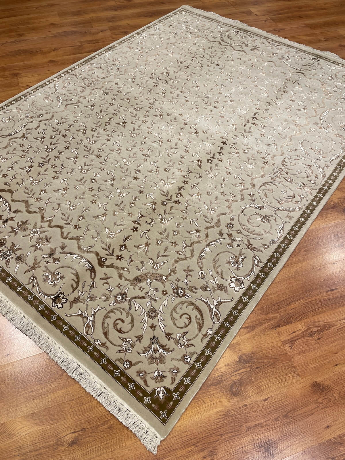 Siraze Silk-Blend Usak Handwoven Rug – 196X271 by Camel Carpet