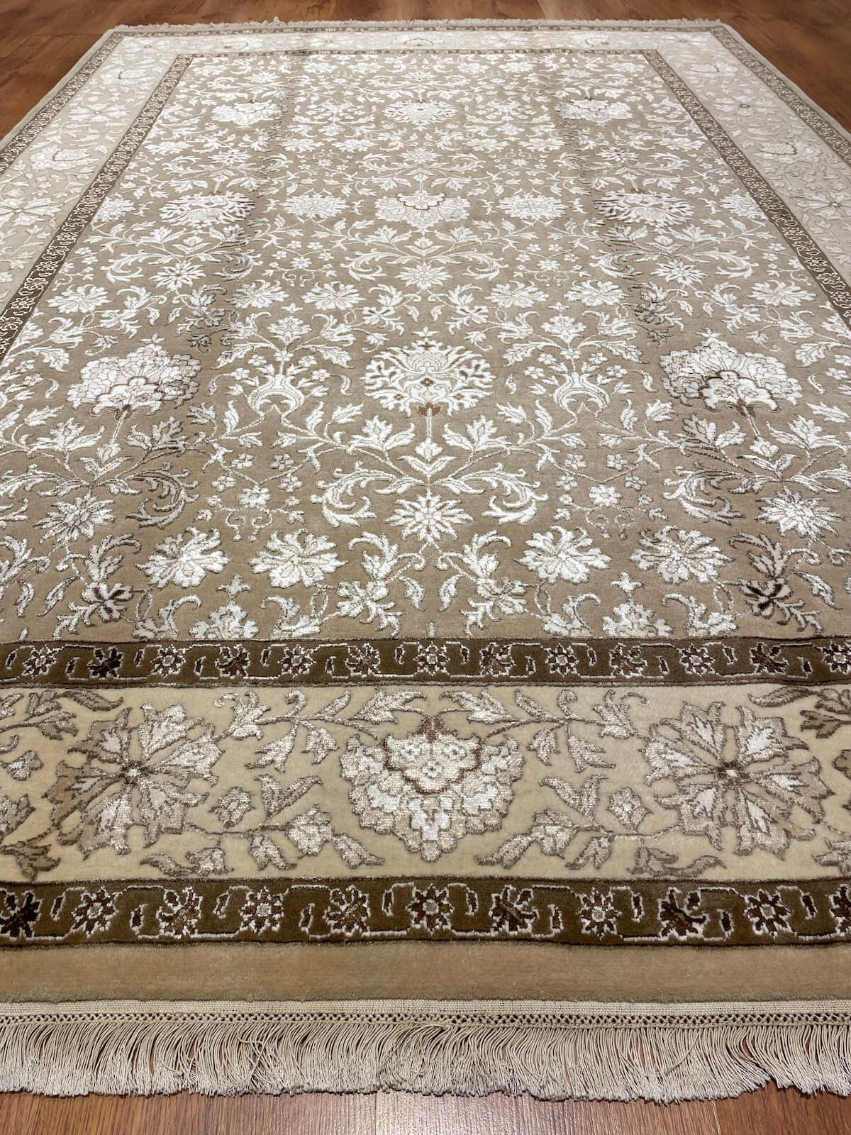 Siraze Silk-Blend Usak Handwoven Rug by Camel Carpet