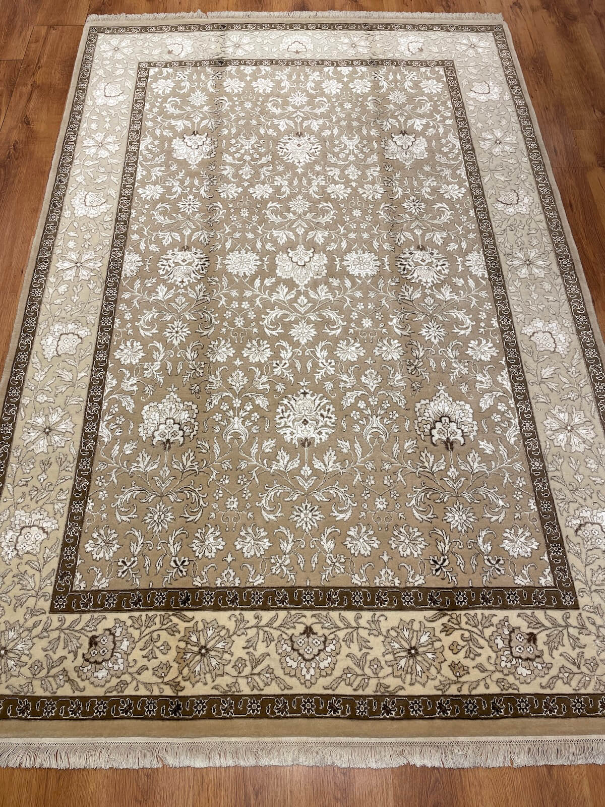 Siraze Silk-Blend Usak Handwoven Rug by Camel Carpet