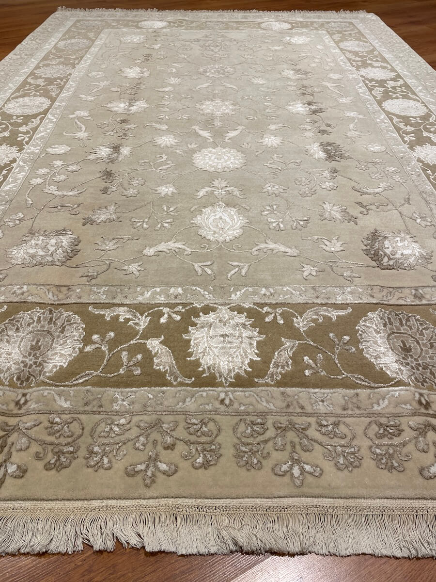 Siraze Silk-Blend Usak Handwoven Rug – 057197 by Camel Carpet
