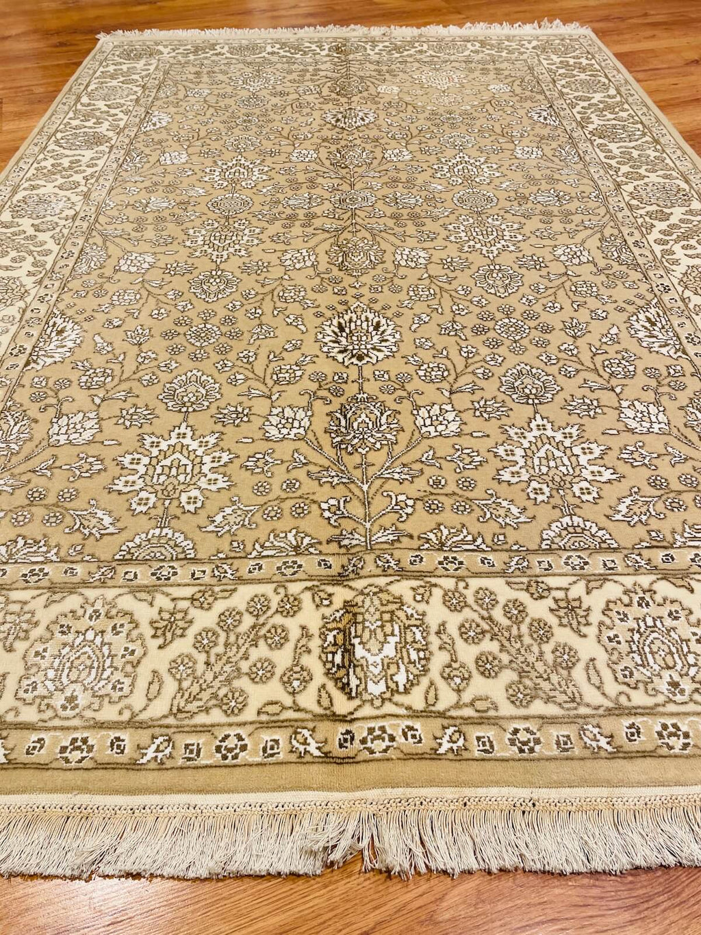 Siraze Silk-Blend Usak Handwoven Rug – 057205 by Camel Carpet