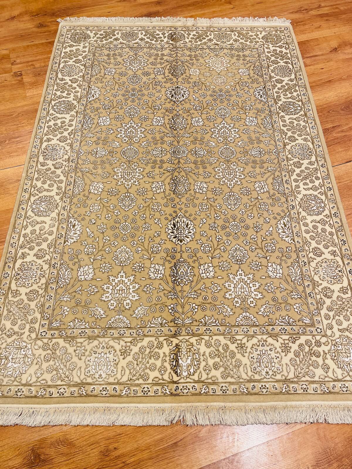 Siraze Silk-Blend Usak Handwoven Rug – 057205 by Camel Carpet