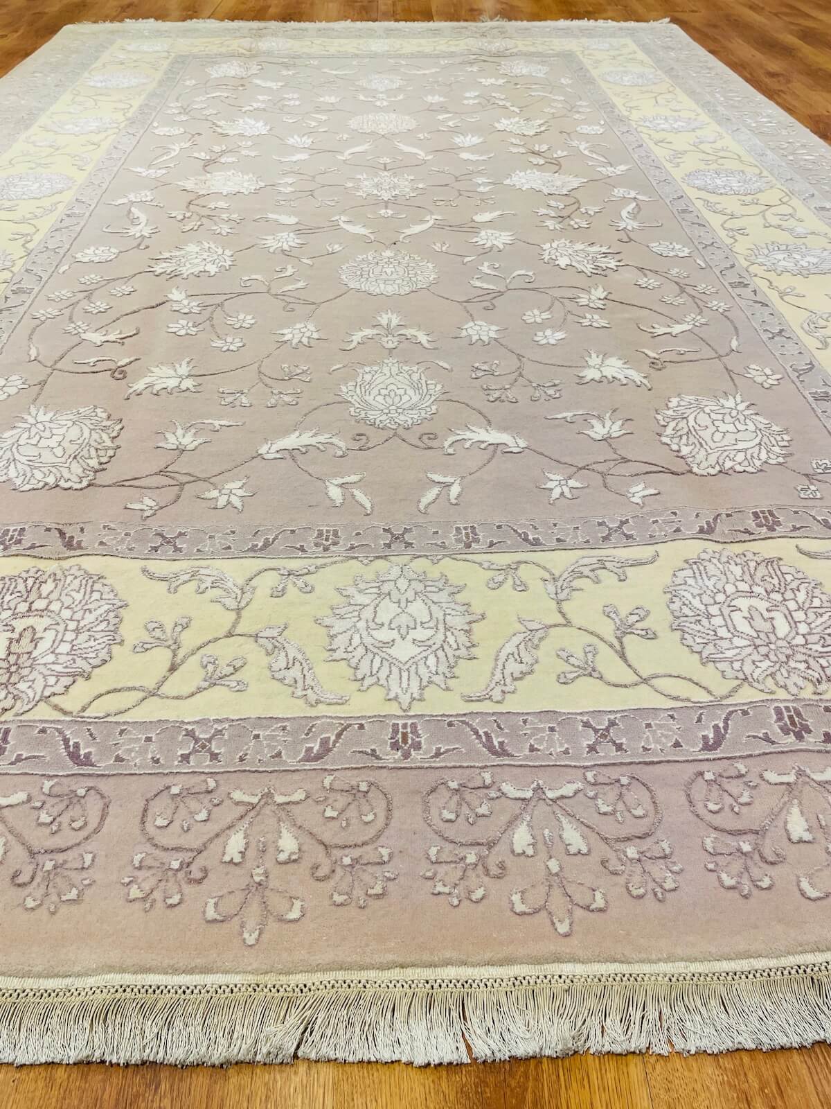 Siraze Silk-Blend Usak Handwoven Rug – 057213 by Camel Carpet