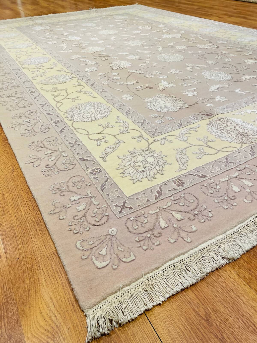 Siraze Silk-Blend Usak Handwoven Rug – 057213 by Camel Carpet