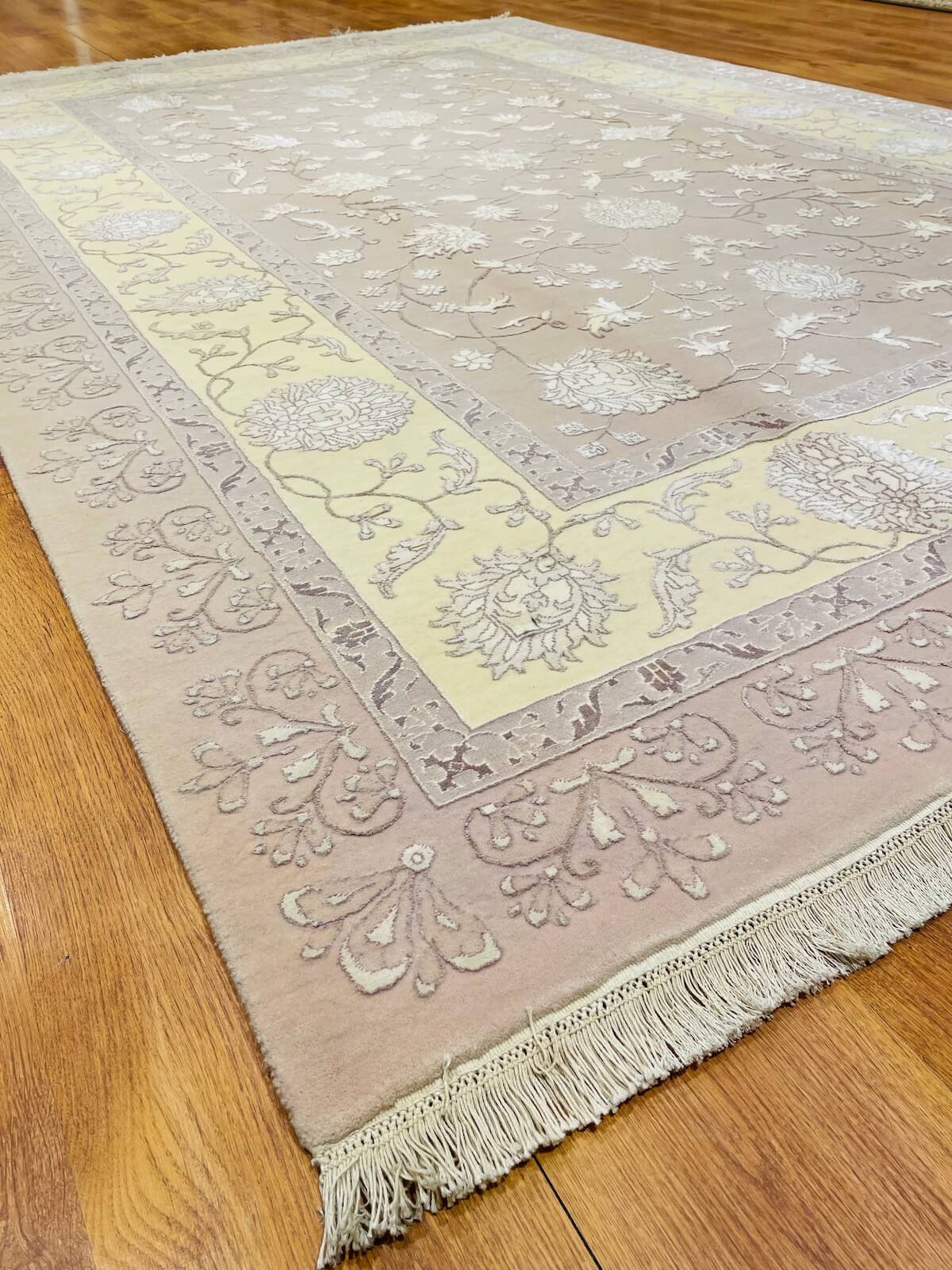Siraze Silk-Blend Usak Handwoven Rug – 057213 by Camel Carpet