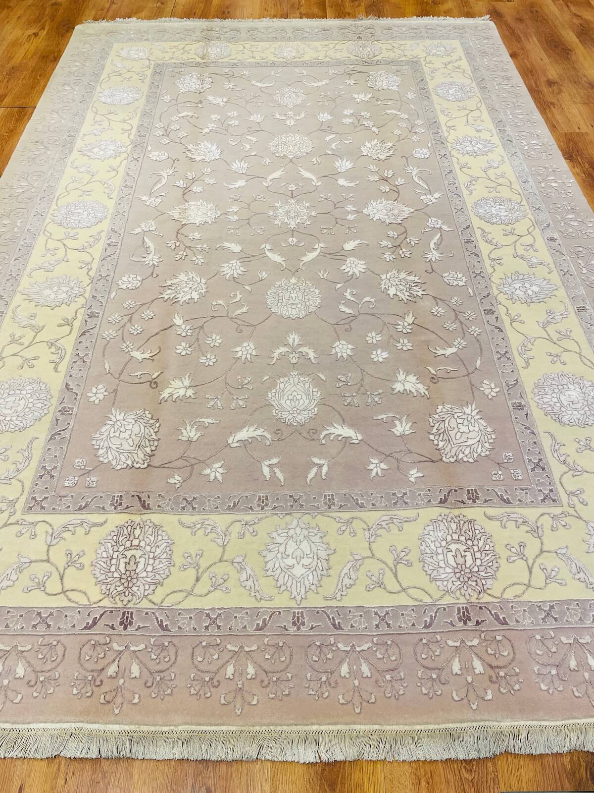 Siraze Silk-Blend Usak Handwoven Rug – 057213 by Camel Carpet