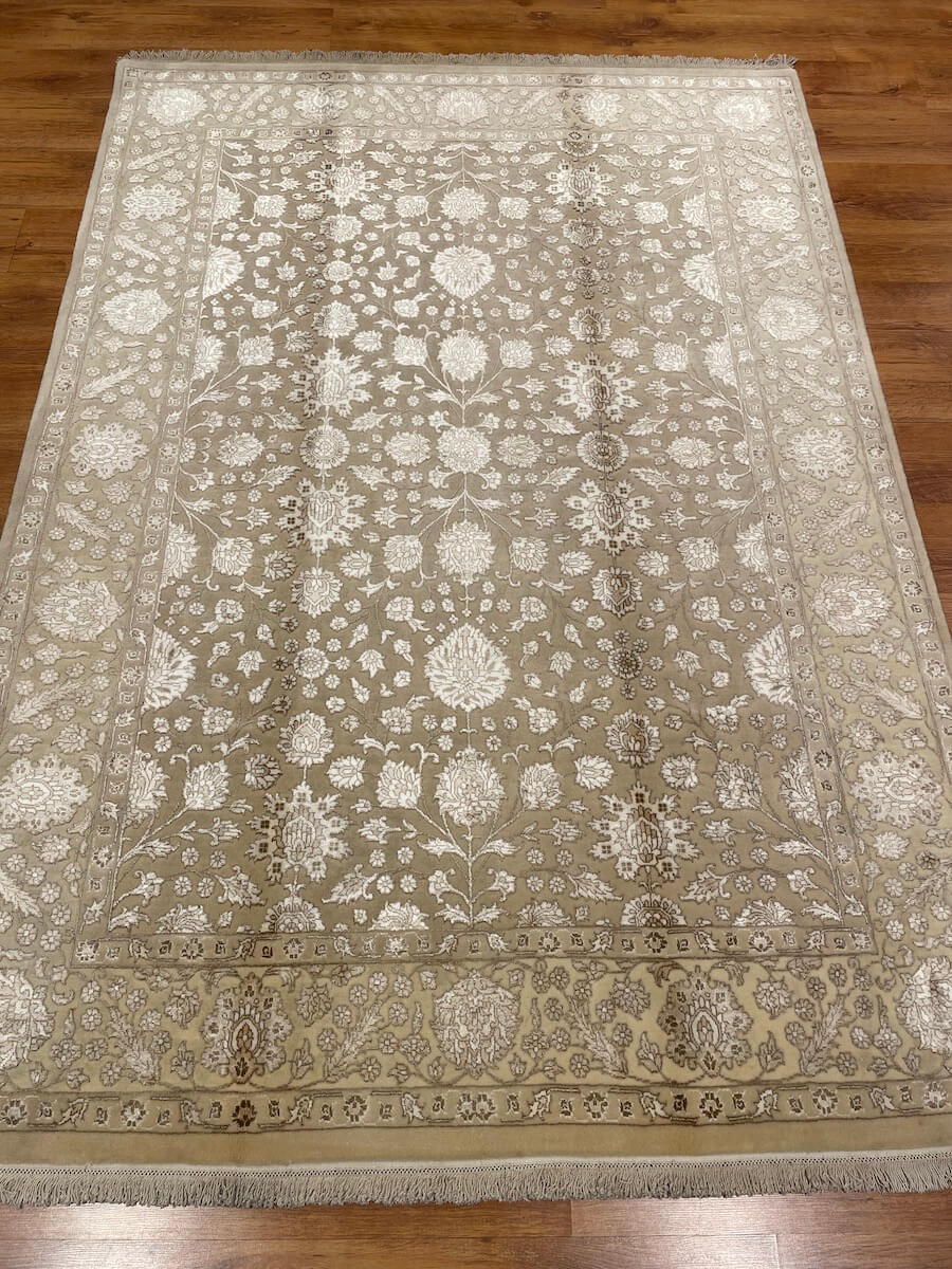 Siraze Silk-Blend Usak Handwoven Rug – 062282 by Camel Carpet