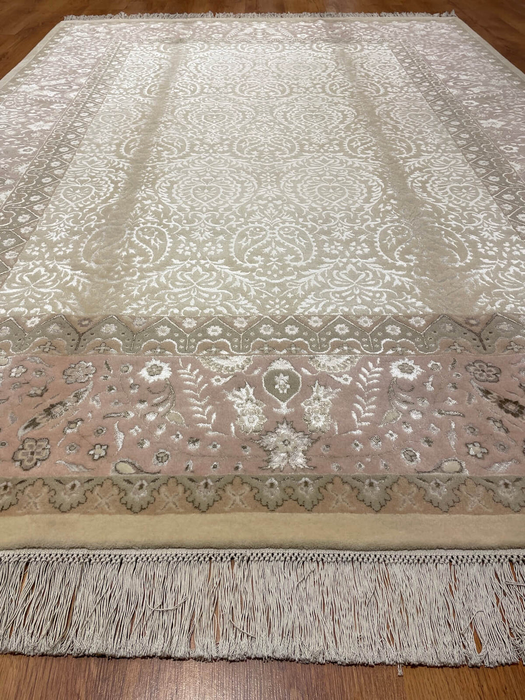 Siraze Silk-Blend Usak Handwoven Rug – 063970 by Camel Carpet