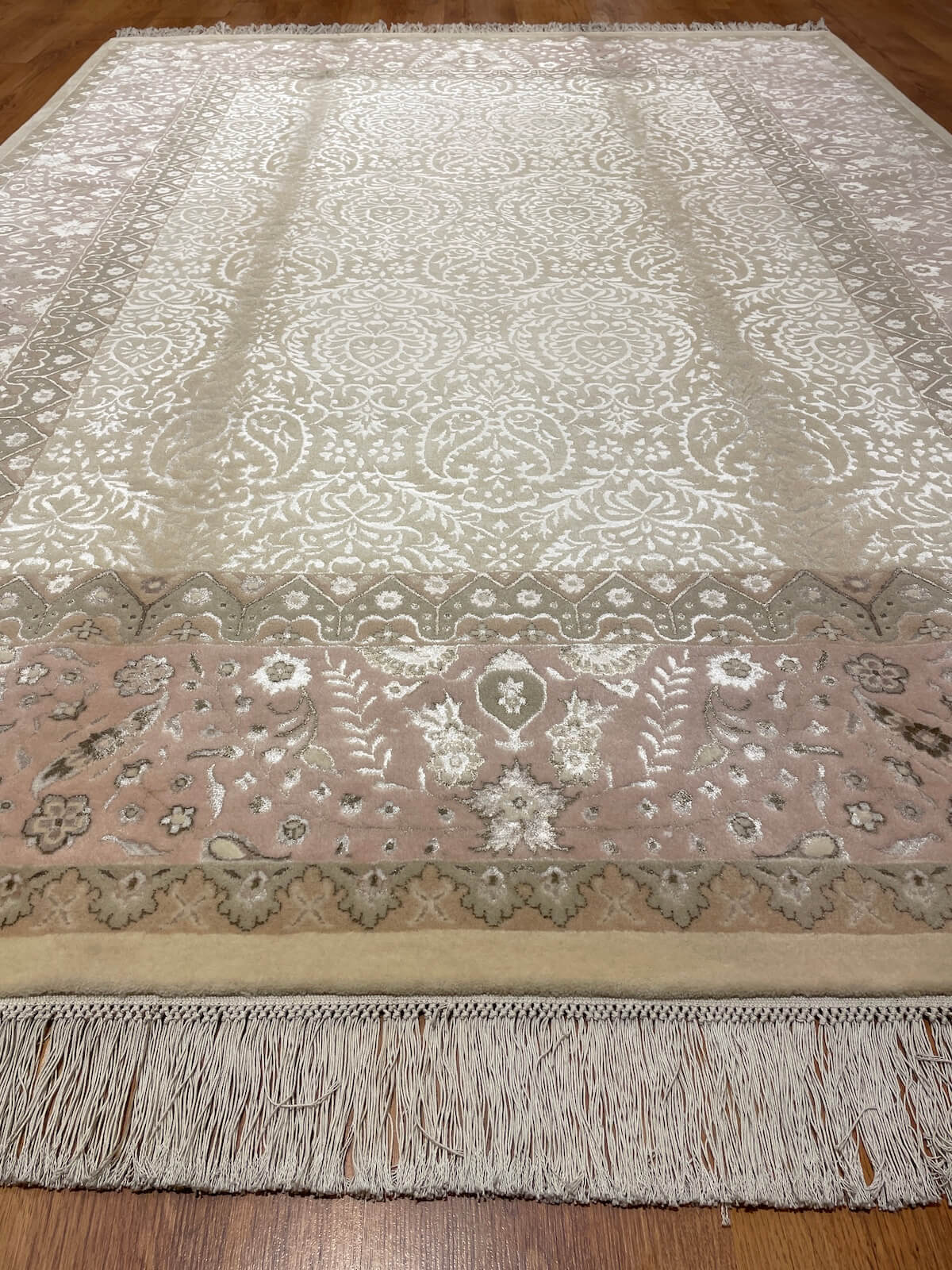 Siraze Silk-Blend Usak Handwoven Rug – 063970 by Camel Carpet