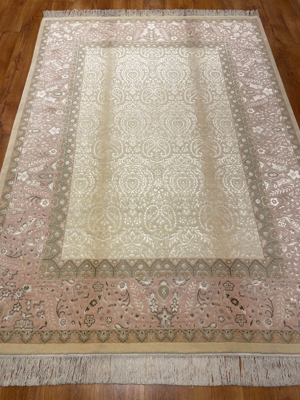 Siraze Silk-Blend Usak Handwoven Rug – 063970 by Camel Carpet