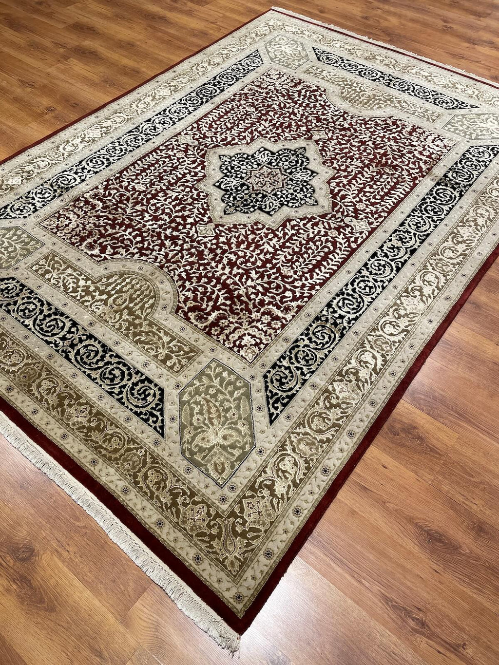 Siraze Silk-Blend Usak Handwoven Rug – 200X283 by Camel Carpet