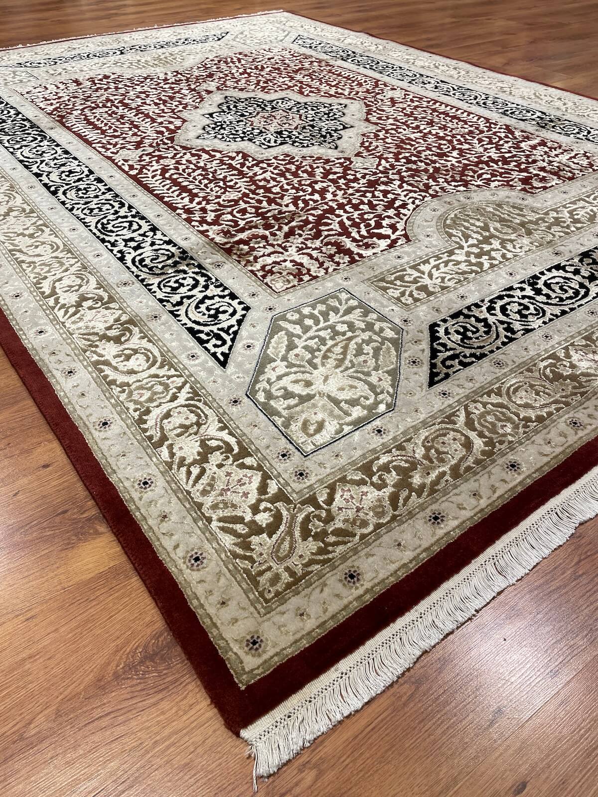 Siraze Silk-Blend Usak Handwoven Rug – 200X283 by Camel Carpet