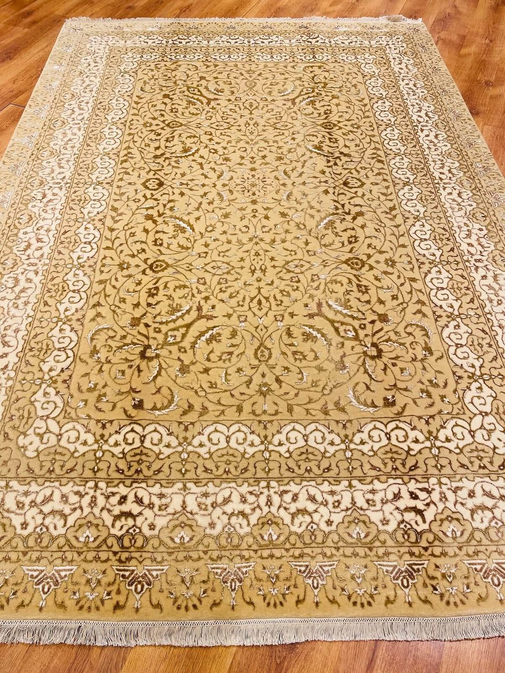 Siraze Silk-Blend Usak Handwoven Rug – 064043 by Camel Carpet