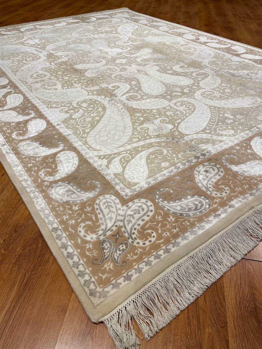 Siraze Silk-Blend Usak Handwoven Rug – 063960 by Camel Carpet