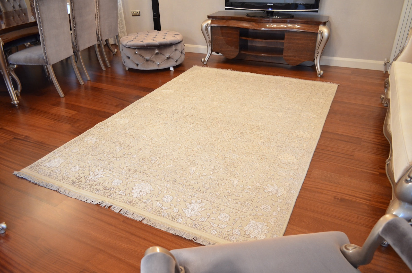 Siraze Silk-Blend Usak Handwoven Rug by Camel Carpet