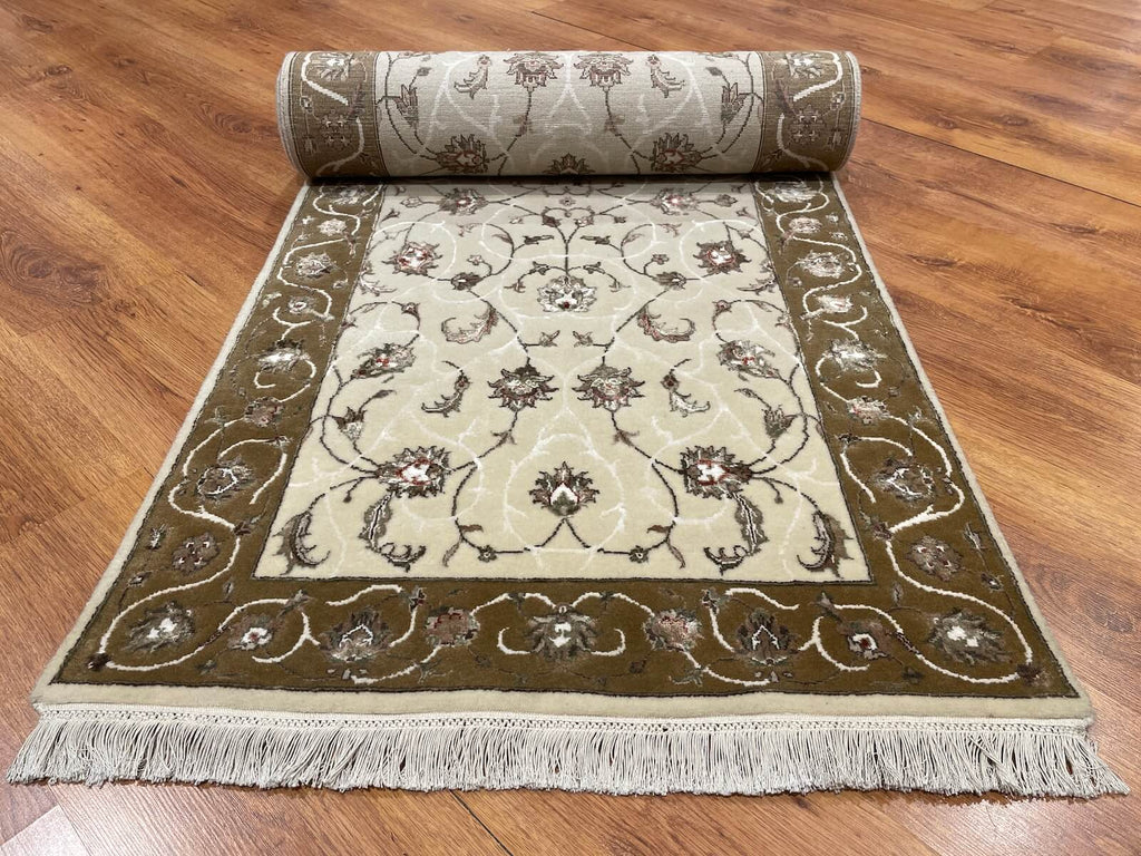 Siraze Silk-Blend Usak Handwoven Runner Rug – 055165 by Camel Carpet