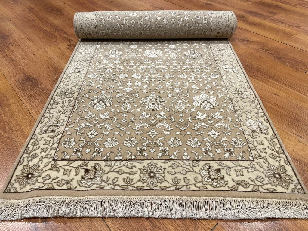 Siraze Silk-Blend Usak Handwoven Runner Rug – 057166 by Camel Carpet