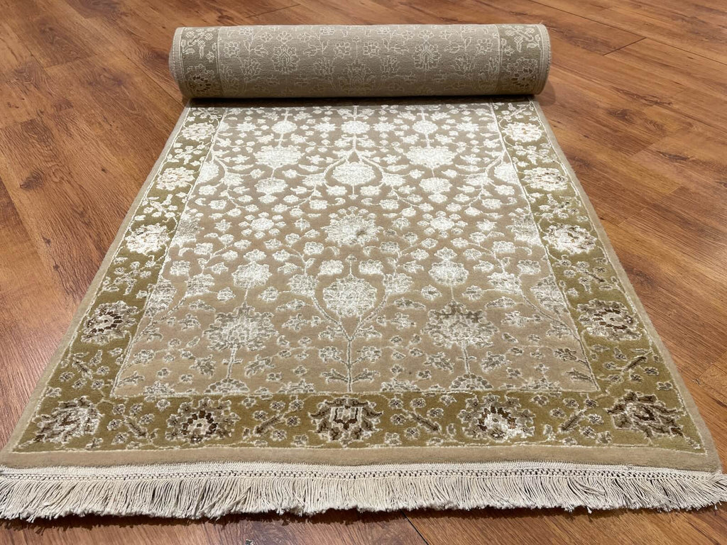 Siraze Silk-Blend Usak Handwoven Runner Rug – 064000 by Camel Carpet