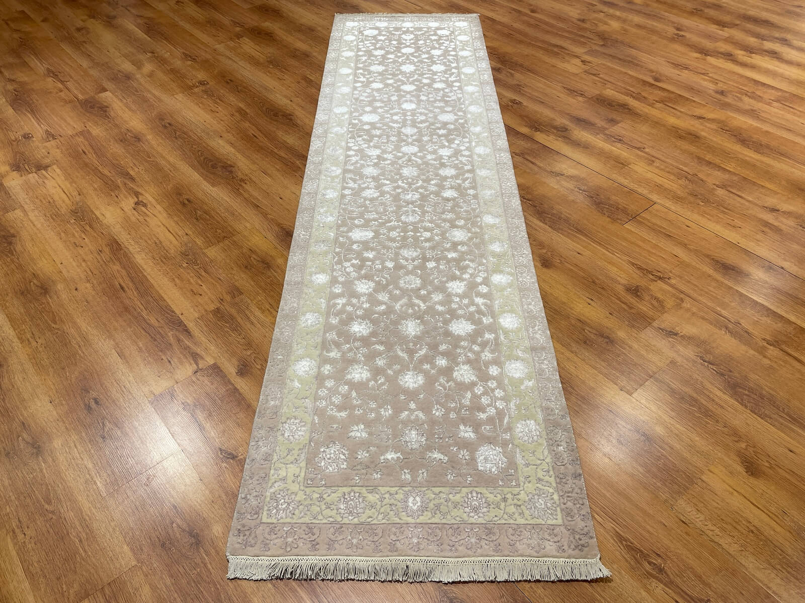 Siraze Silk-Blend Usak Handwoven Runner Rug – 064031 by Camel Carpet
