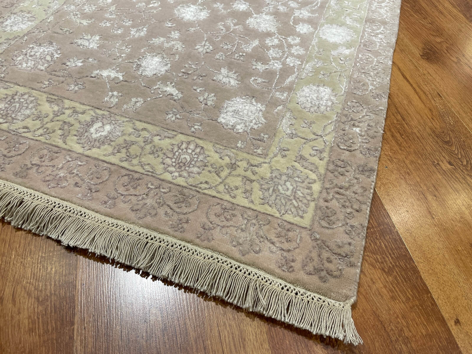 Siraze Silk-Blend Usak Handwoven Runner Rug – 064031 by Camel Carpet