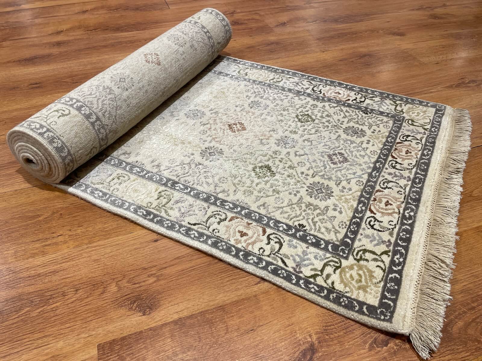Siraze Silk-Blend Usak Handwoven Runner Rug – 057158 by Camel Carpet