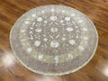 Siraze Silk-Blend Usak Handwoven Round Rug – 062305 by Camel Carpet