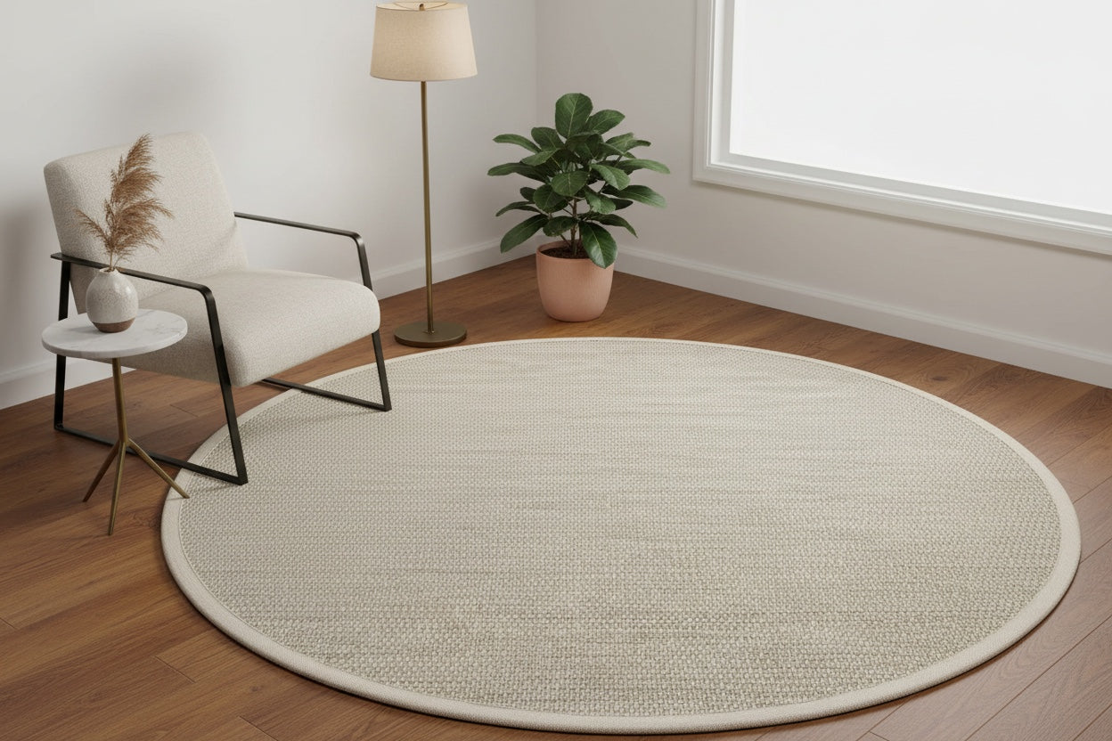 SiShawl Pattern Rug Round Bej 650 by Camel Carpet