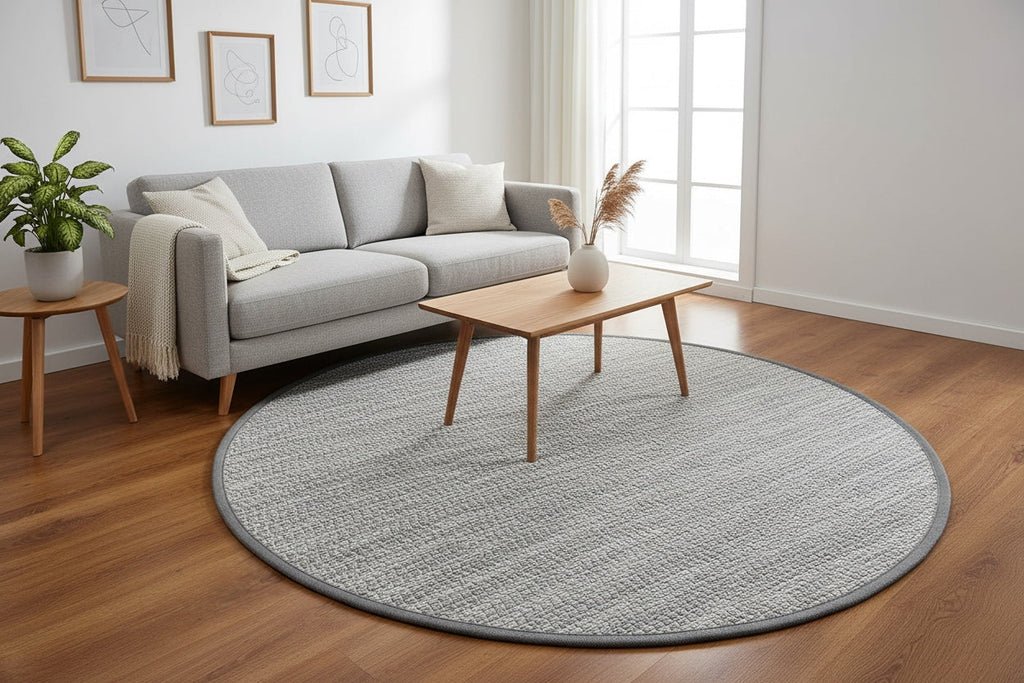 SiShawl Pattern Rug Round Gray 900 by Camel Carpet