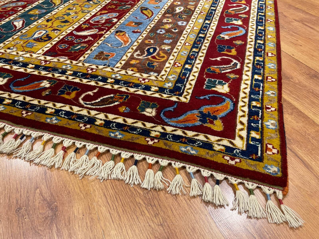 Sivas Shawl Pattern Kare Handwoven Rug – 060792 by Camel Carpet
