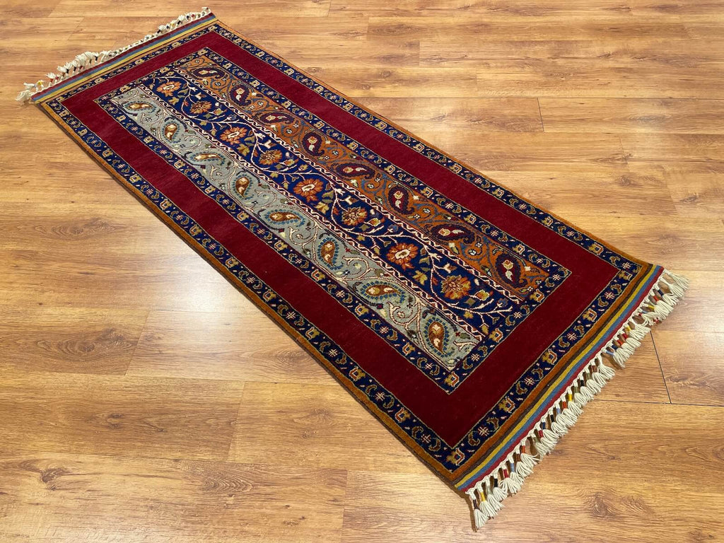 Sivas Shawl Pattern Handwoven Runner Rug – 050747 by Camel Carpet