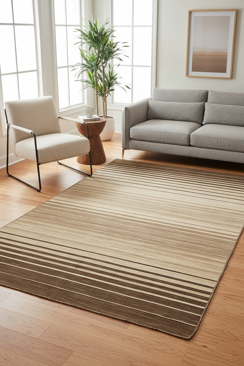 Stripe Cizgili Handwoven Kilim – 120X180 by Camel Carpet