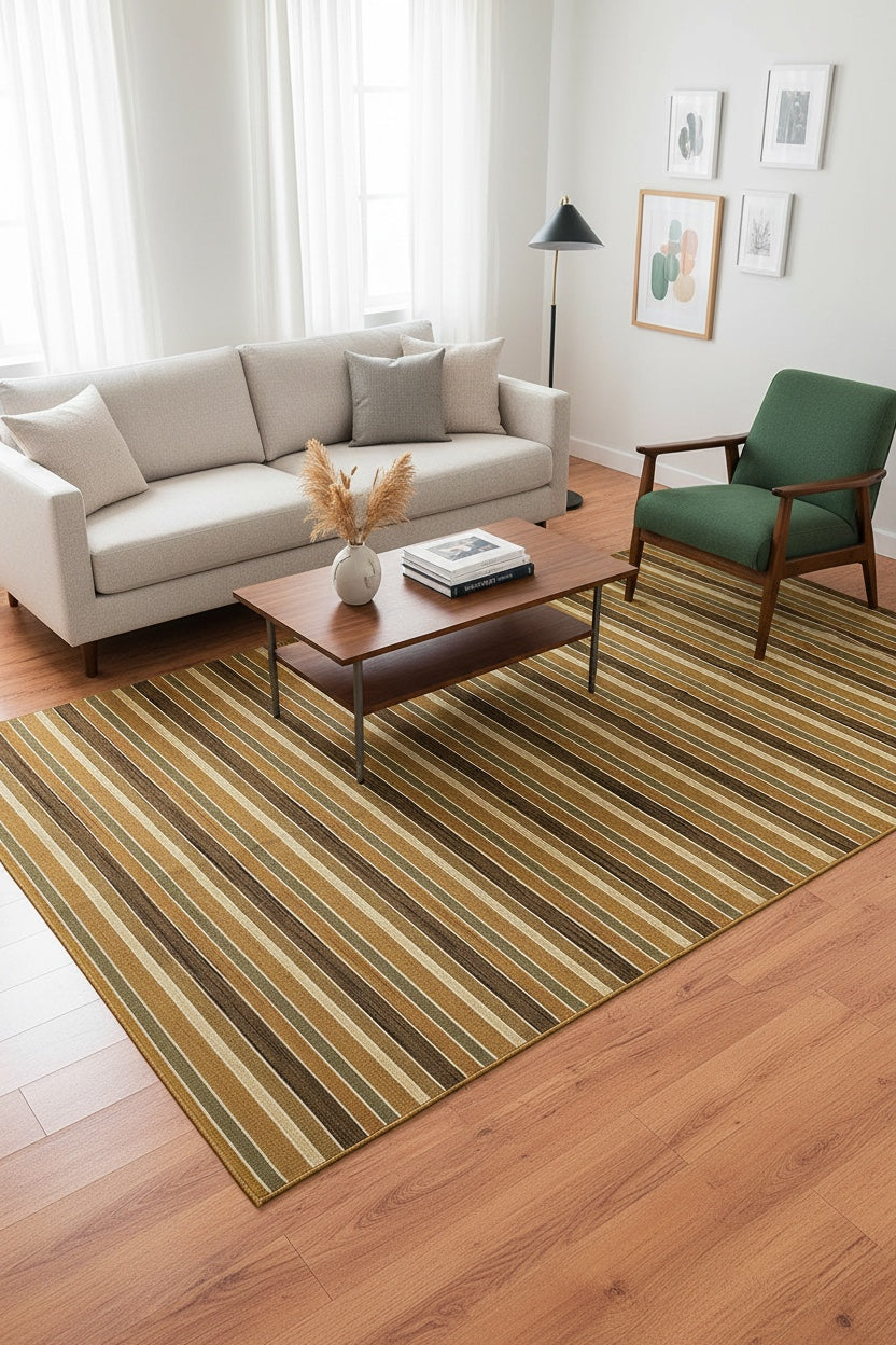 Stripe Cizgili Handwoven Kilim – 120X180 by Camel Carpet