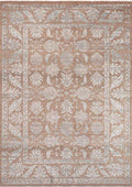 SYMRNA-5209 handcrafted wool rug in taupe, ivory, pale blue with botanical negative styling